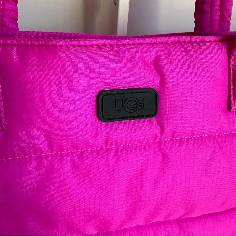 UGG Krystal Puffer Tote Bag Channel Quilted Pink Rock Rose - Picture 5 of 17
